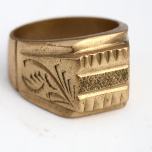 Accessories - Solid Mens Heavy Brass Etched Ring Size 10.5 Mans Accessories - Solid Mens Heavy Brass Etched Ring Size 10.5 Mans